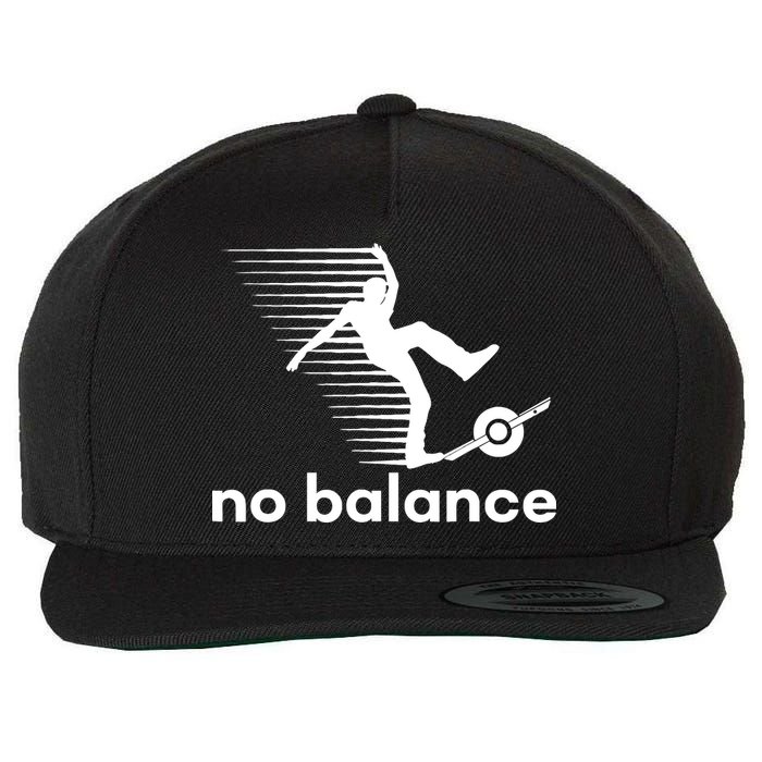 Funny One Wheel No Balance Wool Snapback Cap