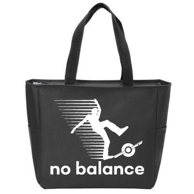Funny One Wheel No Balance Zip Tote Bag