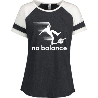 Funny One Wheel No Balance Enza Ladies Jersey Colorblock Tee