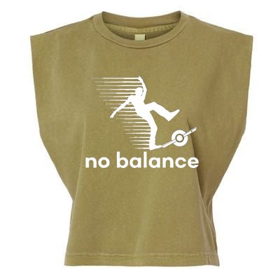 Funny One Wheel No Balance Garment-Dyed Women's Muscle Tee