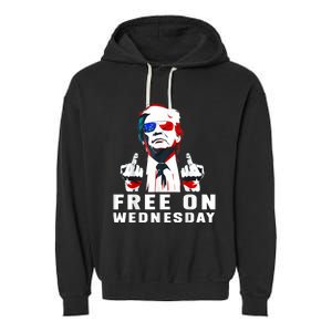 Free On Wednesdays 2024 Election Funny Trump Biden Saying Garment-Dyed Fleece Hoodie