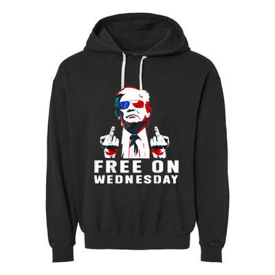 Free On Wednesdays 2024 Election Funny Trump Biden Saying Garment-Dyed Fleece Hoodie