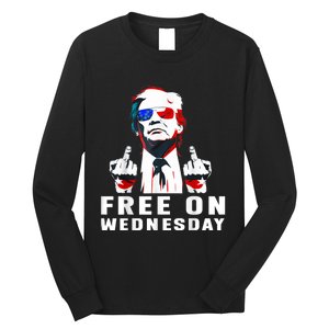 Free On Wednesdays 2024 Election Funny Trump Biden Saying Long Sleeve Shirt