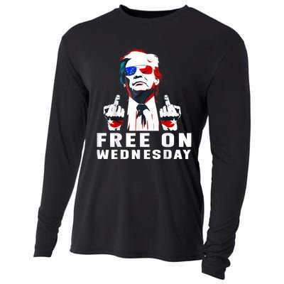 Free On Wednesdays 2024 Election Funny Trump Biden Saying Cooling Performance Long Sleeve Crew