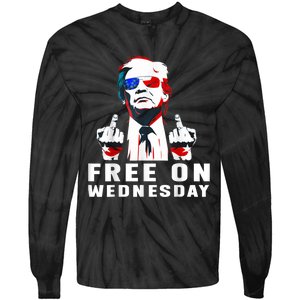 Free On Wednesdays 2024 Election Funny Trump Biden Saying Tie-Dye Long Sleeve Shirt