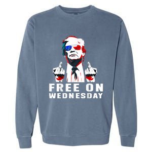 Free On Wednesdays 2024 Election Funny Trump Biden Saying Garment-Dyed Sweatshirt