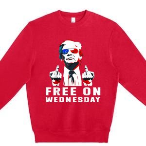 Free On Wednesdays 2024 Election Funny Trump Biden Saying Premium Crewneck Sweatshirt