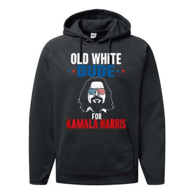 Funny Old White Dudes For Kamala Harris Sunglasses Usa Premium Performance Fleece Hoodie