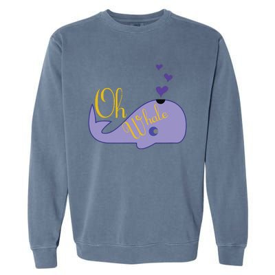 Funny Oh Whale For Marine Mammal Lovers Purple Garment-Dyed Sweatshirt