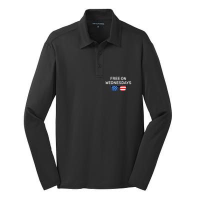 Free On Wednesdays Funny Presidential Debates Silk Touch Performance Long Sleeve Polo