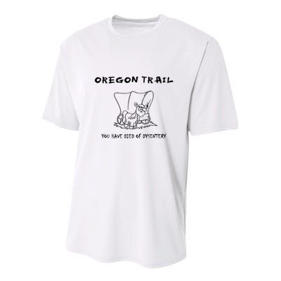 Funny Oregon Wagon Trail You Have Died Of Dysentery Youth Performance Sprint T-Shirt