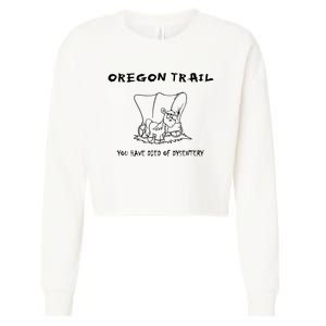 Funny Oregon Wagon Trail You Have Died Of Dysentery Cropped Pullover Crew