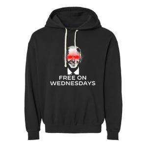 Free On Wednesdays Funny Joe Biden Garment-Dyed Fleece Hoodie