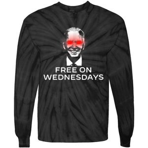 Free On Wednesdays Funny Joe Biden Tie-Dye Long Sleeve Shirt