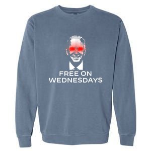 Free On Wednesdays Funny Joe Biden Garment-Dyed Sweatshirt