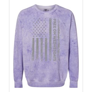 Free On Wednesdays Funny Joe Biden Colorblast Crewneck Sweatshirt