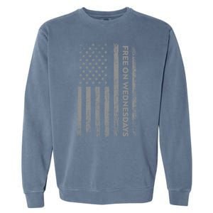 Free On Wednesdays Funny Joe Biden Garment-Dyed Sweatshirt