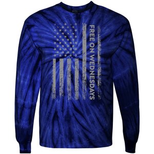 Free On Wednesdays Funny Joe Biden Tie-Dye Long Sleeve Shirt