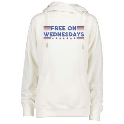 Free On Wednesdays Biden Campaign Womens Funnel Neck Pullover Hood