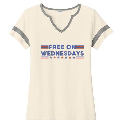 Free On Wednesdays Biden Campaign Ladies Halftime Notch Neck Tee