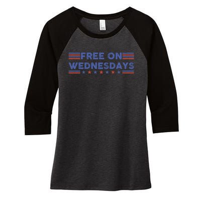 Free On Wednesdays Biden Campaign Women's Tri-Blend 3/4-Sleeve Raglan Shirt