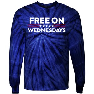 Free On Wednesdays Funny Joe Biden Tie-Dye Long Sleeve Shirt