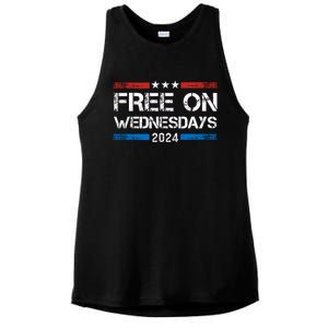 Free On Wednesdays Funny Biden Saying Ladies PosiCharge Tri-Blend Wicking Tank