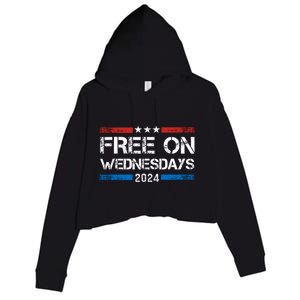 Free On Wednesdays Funny Biden Saying Crop Fleece Hoodie