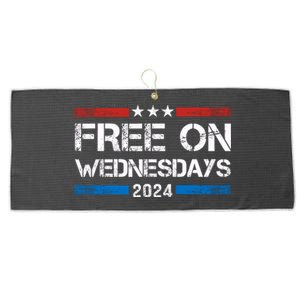 Free On Wednesdays Funny Biden Saying Large Microfiber Waffle Golf Towel