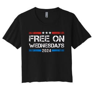 Free On Wednesdays Funny Biden Saying Women's Crop Top Tee