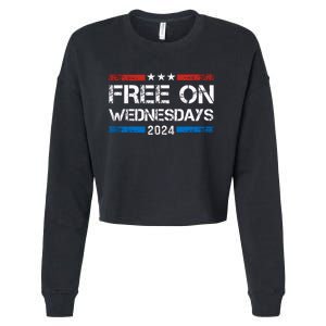 Free On Wednesdays Funny Biden Saying Cropped Pullover Crew