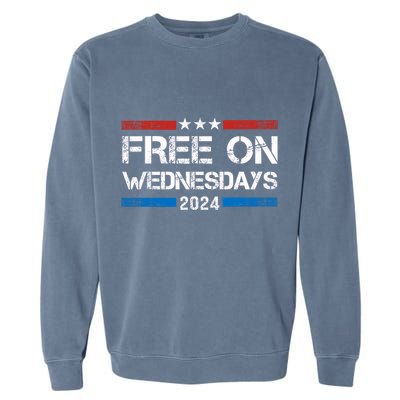Free On Wednesdays Funny Biden Saying Garment-Dyed Sweatshirt