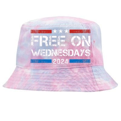 Free On Wednesdays Funny Biden Saying Tie-Dyed Bucket Hat