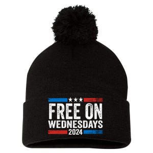 Free On Wednesdays Funny Biden Saying Pom Pom 12in Knit Beanie