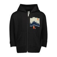 Fox Distorted Forrest  Toddler Zip Fleece Hoodie