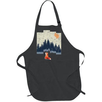 Fox Distorted Forrest  Full-Length Apron With Pockets