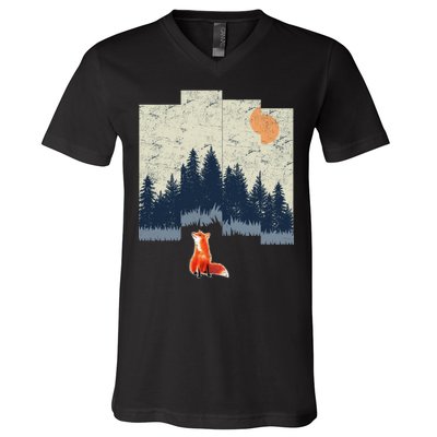 Fox Distorted Forrest  V-Neck T-Shirt