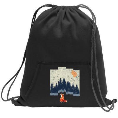 Fox Distorted Forrest  Sweatshirt Cinch Pack Bag