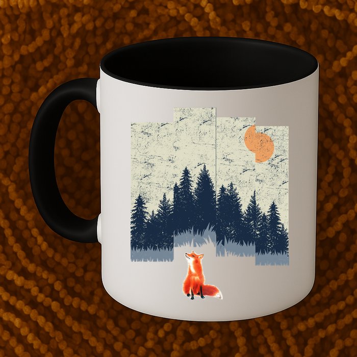 Fox Distorted Forrest  Mug