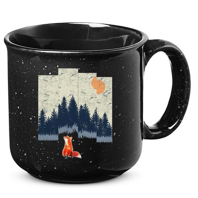 Fox Distorted Forrest  15oz Campfire Ceramic Mug