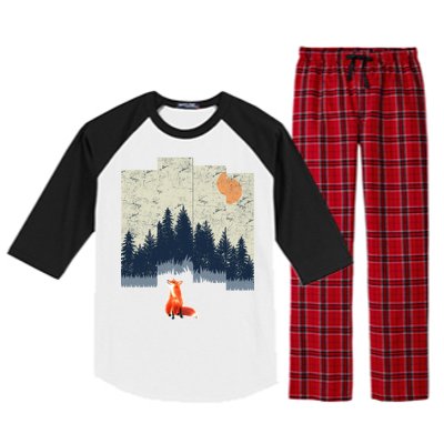 Fox Distorted Forrest  Raglan Sleeve Pajama Set