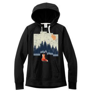 Fox Distorted Forrest  Women's Fleece Hoodie