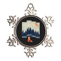 Fox Distorted Forrest  Metallic Star Ornament