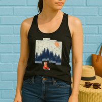 Fox Distorted Forrest  Womens Tank Top