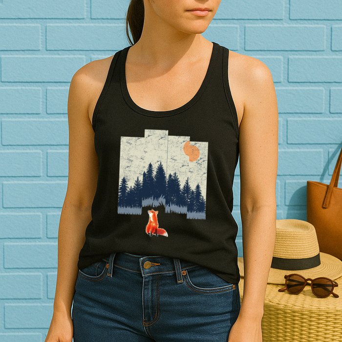Fox Distorted Forrest  Womens Tank Top