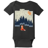 Fox Distorted Forrest  Baby Bodysuit