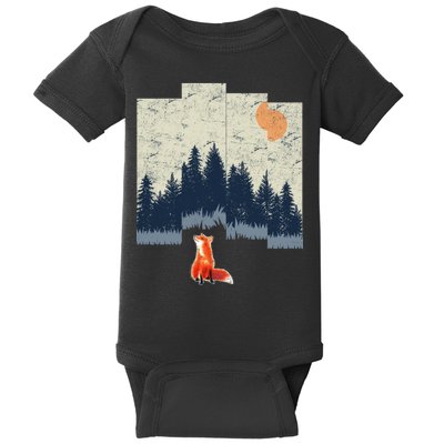 Fox Distorted Forrest  Baby Bodysuit