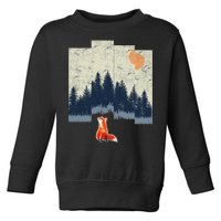 Fox Distorted Forrest  Toddler Sweatshirt