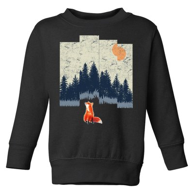 Fox Distorted Forrest  Toddler Sweatshirt