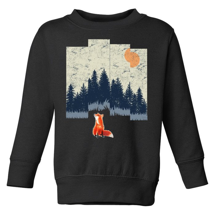 Fox Distorted Forrest  Toddler Sweatshirt